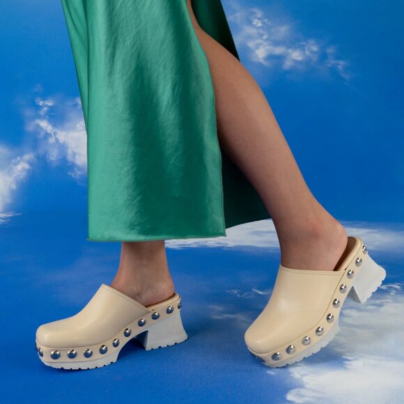 Labucq Studded Clog - Cream - Size 39 - Picture 2 of 6